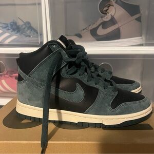 Nike Dunk High Suede & Leather Sneakers - Teal/Black